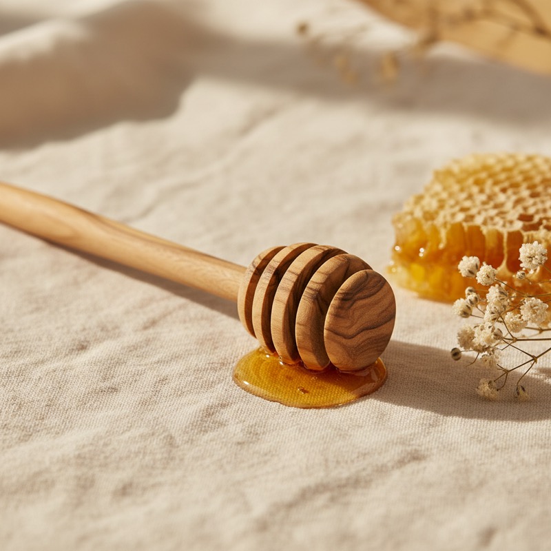 Olive-Wood Honey Dipper